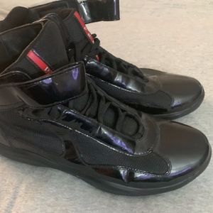 ✨Authentic Prada✨ Patten leather Men Hightop